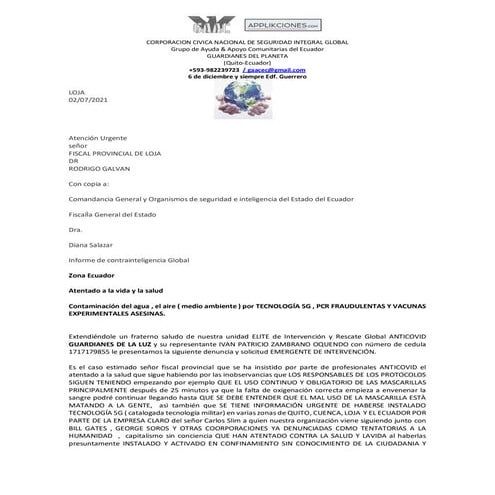 Demanda fiscalía provincial Loja Ecuador