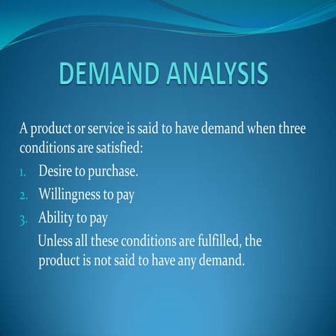 Demand analysis