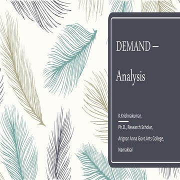 Demand – analysis