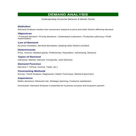 Comprehensive Demand Analysis: Understanding Consumer Behavior and ...