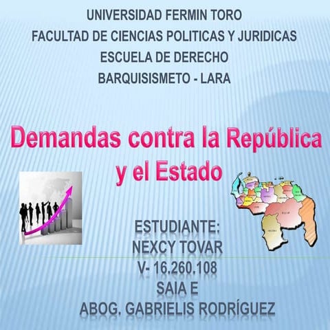 Demandas contra la Republica y el Estado