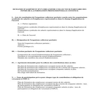 Demande d'agrément d'un opca 2011