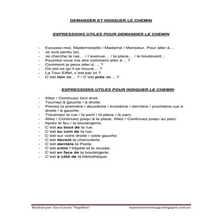 Demander et indiquer le chemin