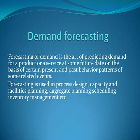 Demand forcasting