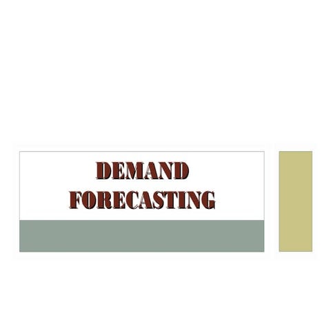 Demand forecasting