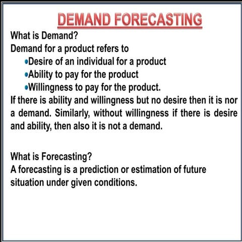 Managerial Economics- Demand Forecasting PPT