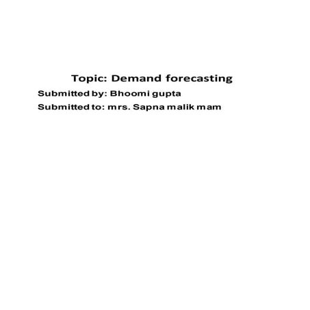 Demand forecasting
