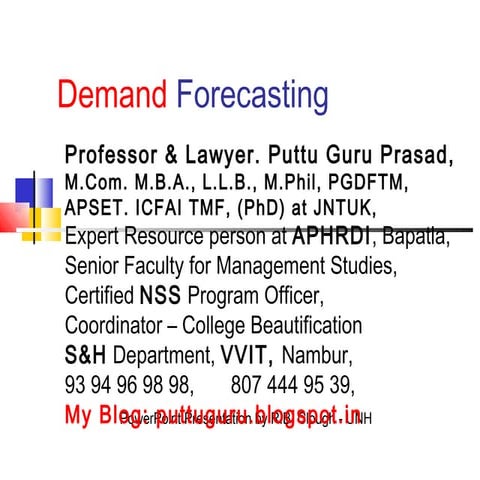 Demand forecasting methods 1 gp
