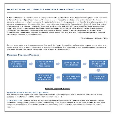 Demand forecast process and inventory management