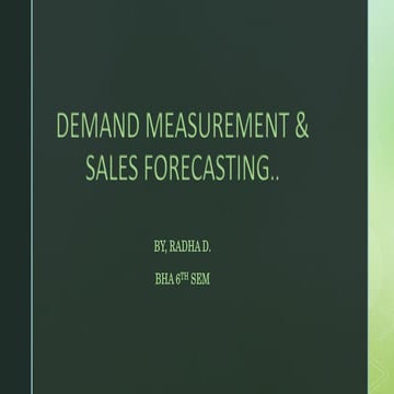 Demand measurement & sales forecasting