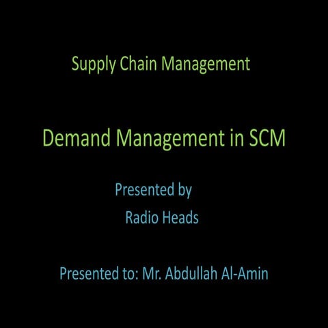 Demand mgt in scm idrees waris IUGC
