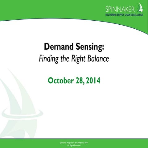 Demand Sensing: Finding The Right Balance