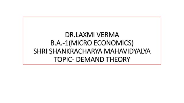 Demand theory