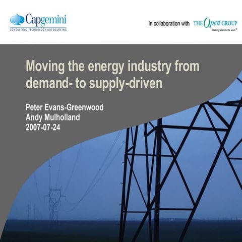 Moving the energy industry from demand- to supply driven