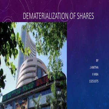 Dematerialization of shares