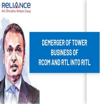 DEMERGER OF TOWER BUSINESS OF RCOM AND RTL INTO RITL