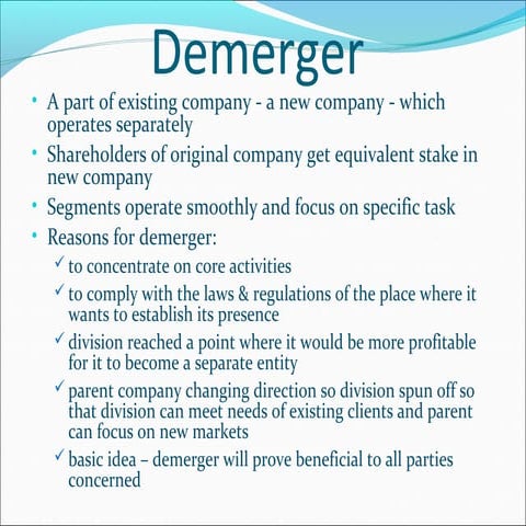 Demerger ppt | PPT