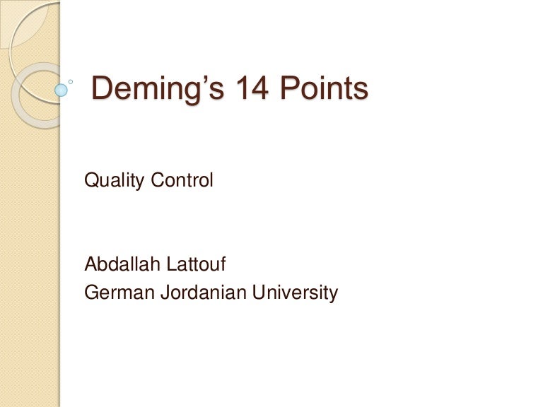 Deming’s 14 points