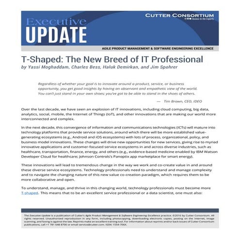 T-Shaped: The New Breed of IT Professional
