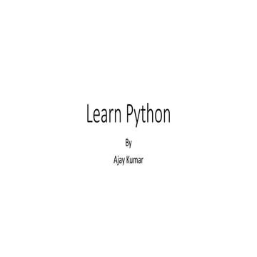 Demo learn python | PPT