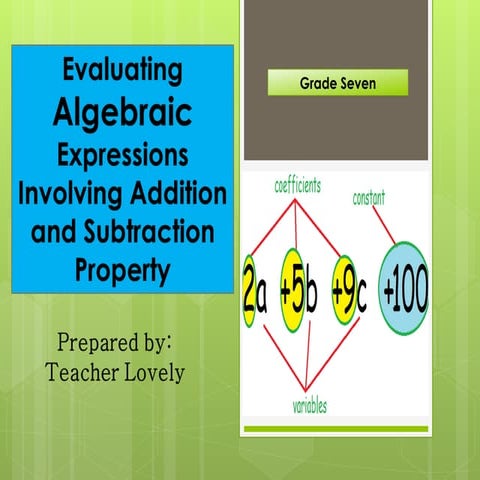 Writing and evaluating algebraic expressions | PPT
