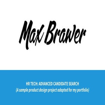 Product Research: Advanced Talent Search