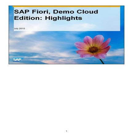 SAP Fiori, Demo Cloud Edition