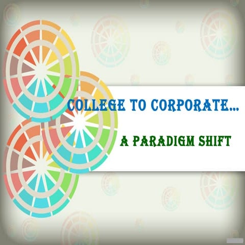 College to Corporate.... A Paradigm Shift