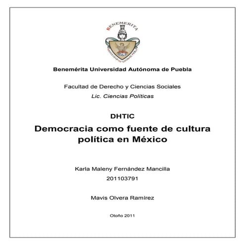 Democracia como fuente de cultura activa en méxico