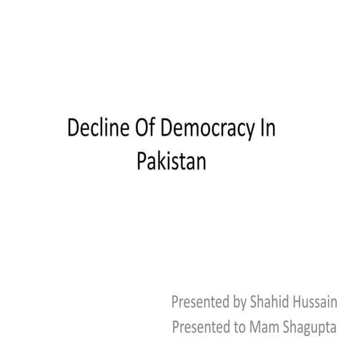 Democracy (reason for decline of democracy in pakistan)
