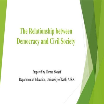 The Relationship between Democracy and Civil Society