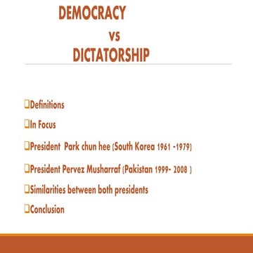 Democracy vs Dictatorship