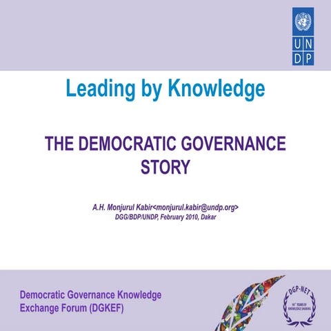 Democratic governance CoP presentation (2010 dakar), UNDP