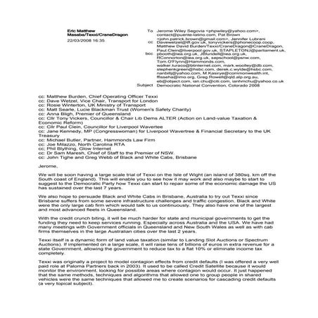 Email to the Democratic National Convention Colorado 2008