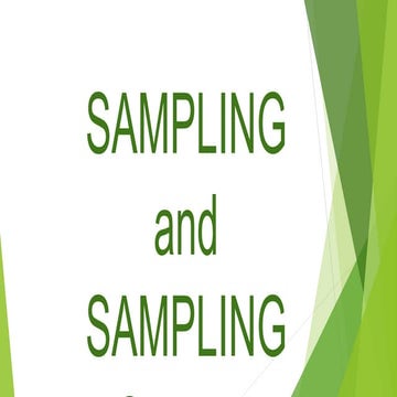 SAMPLING and SAMPLING DISTRIBUTION