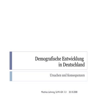 Demografische Entwicklung in Deutsc...
