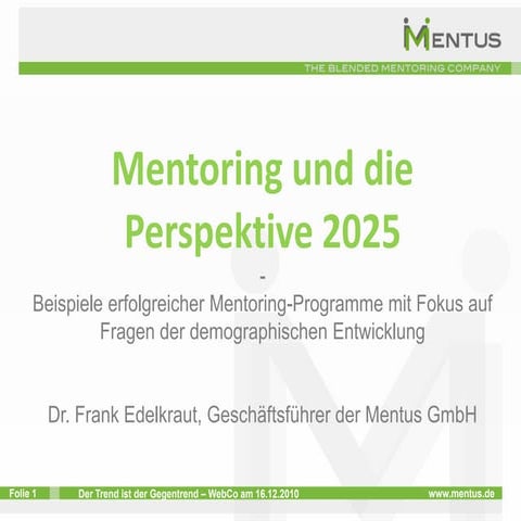Demographie Und Mentoring