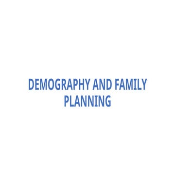 Demography and Family Planning: Concepts, Indicators, and Public Health ...