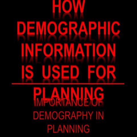 Demography in planning