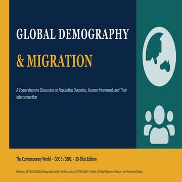Global Demography and Migration: Population Dynamics and Trends | PPTX