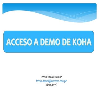 ACCESO A DEMO DE KOHA