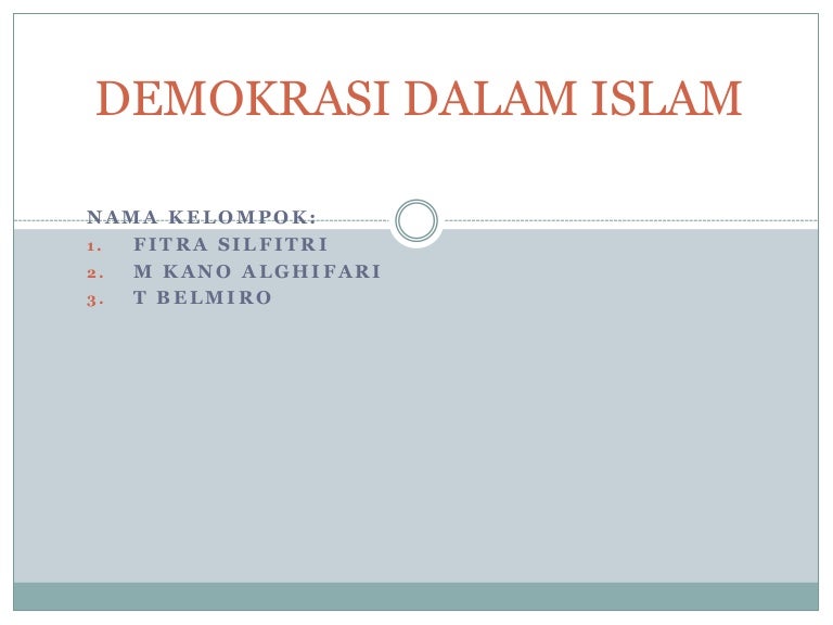 Demokrasi Dalam Islam