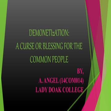 Demonetisation | PPTX