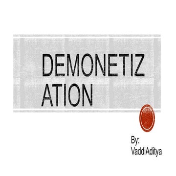Demonetization in INDIA