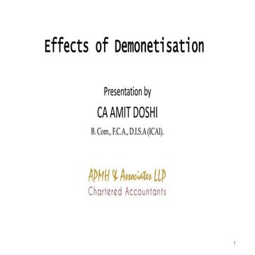 Effects of Demonetisation | PPTX
