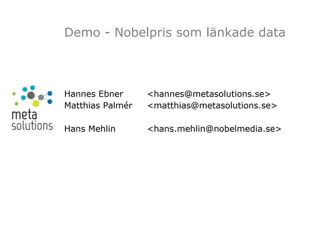 Demo - Nobelpris som länkade data