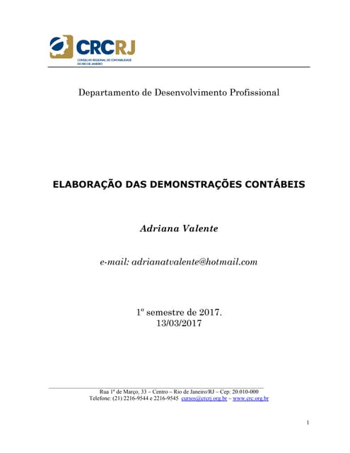 Demonstrações contábeis