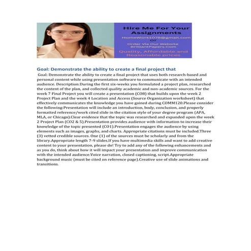 Demonstrate the ability to create a final project that.docx