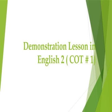 Demonstration Lesson in English 2 ( COT #1) | PPTX