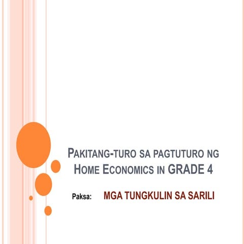 Demonstration lesson in home economics